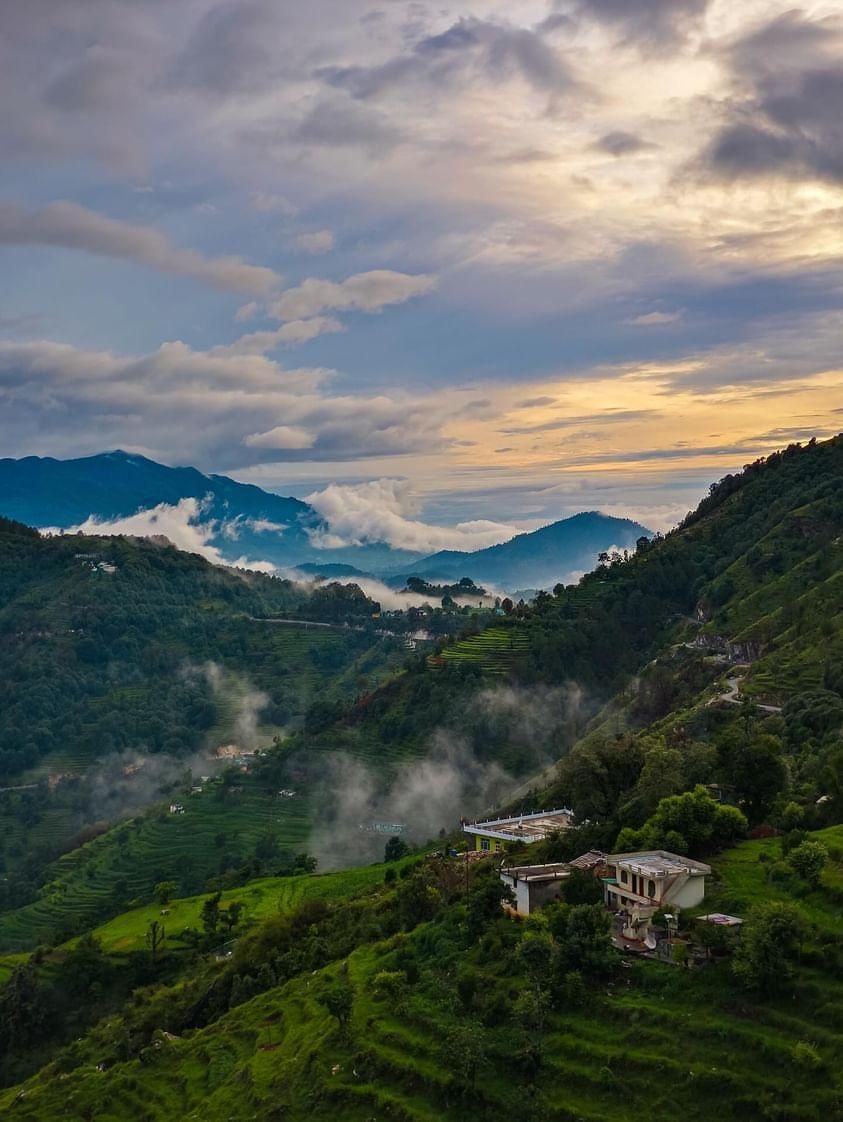 Terraced valley and village near Almora